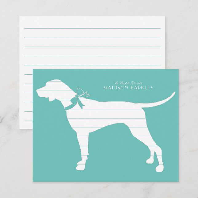 Pointer Dog Puppy English Setter Thank You Card (Front/Back)