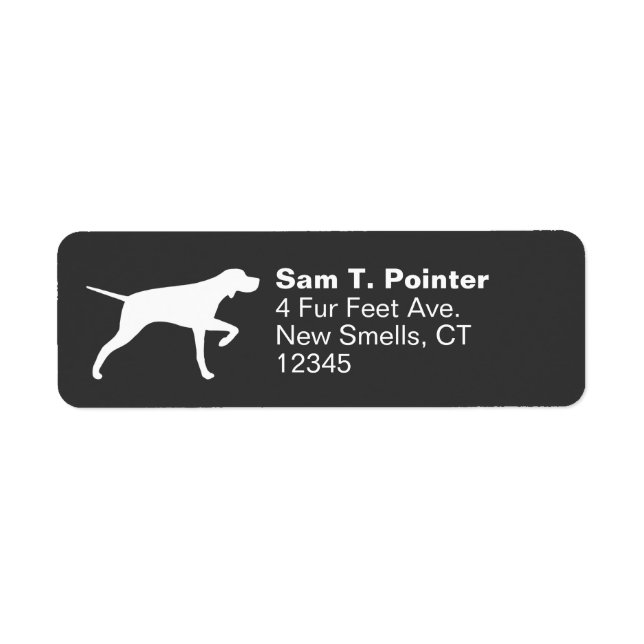 Pointer Dog Silhouette Return Address Labels (Front)