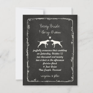 Pointer Dog Silhouettes Wedding Invitation