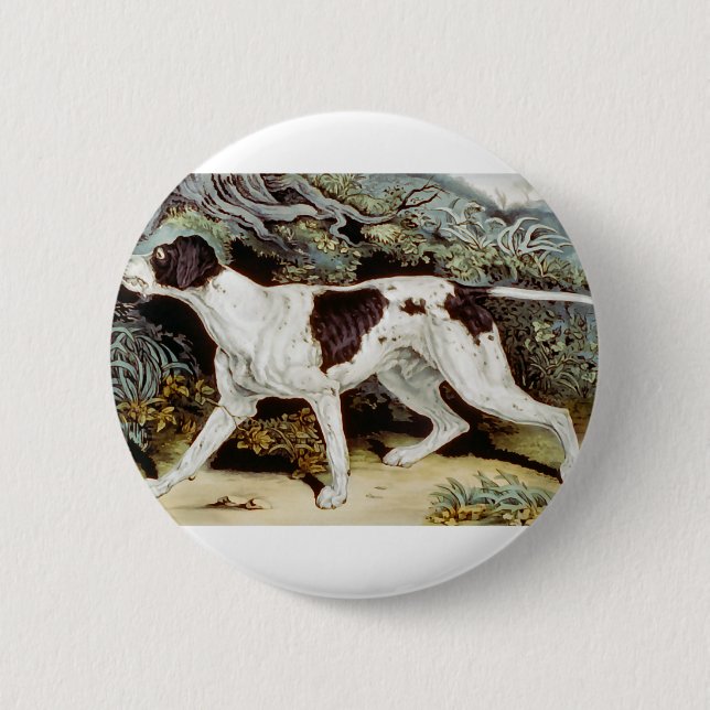 Pointer Dog Water colour 6 Cm Round Badge (Front)