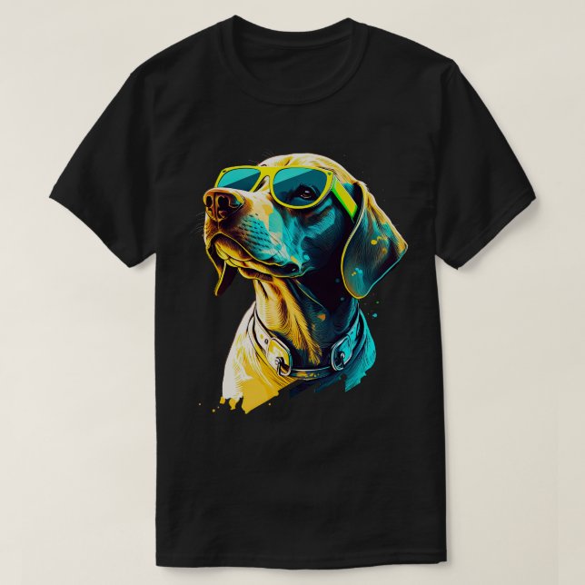 Pointer dog with sunglasses T-Shirt (Design Front)