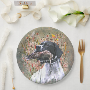 Pointer,  Hunting Woodcock     Paper Plate