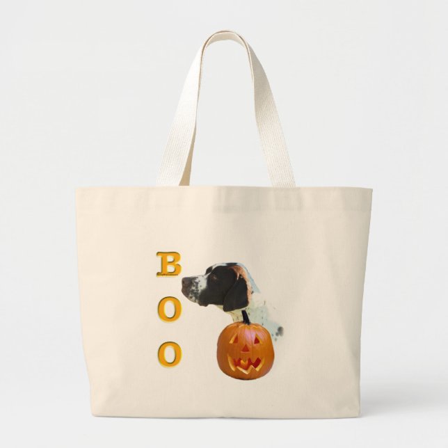 Pointer (Liver Coated) Boo Large Tote Bag (Front)