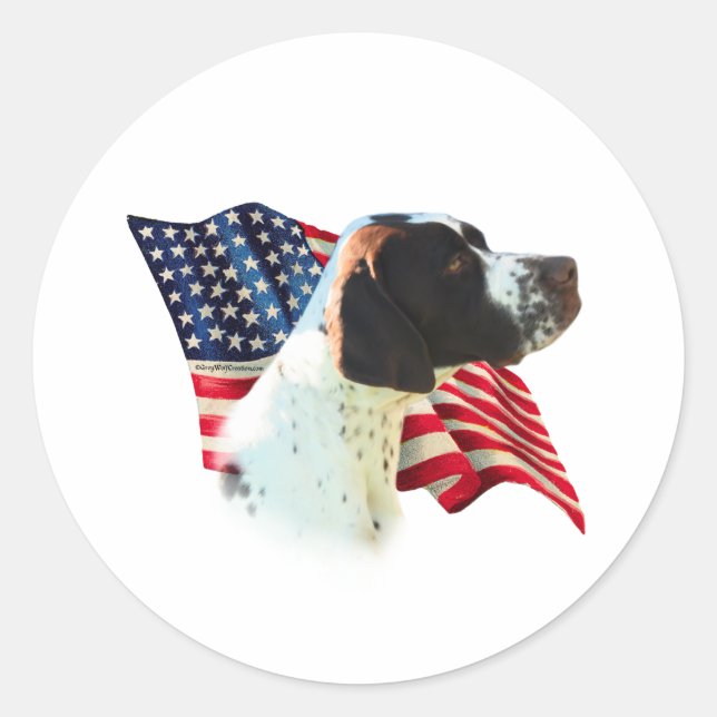 Pointer (liver)  Flag Classic Round Sticker (Front)