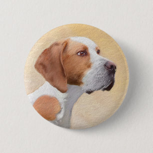 Pointer Painting - Cute Original Dog Art 6 Cm Round Badge