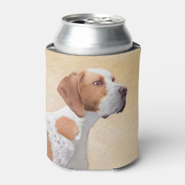 Pointer Painting - Cute Original Dog Art Can Cooler (Can Front)
