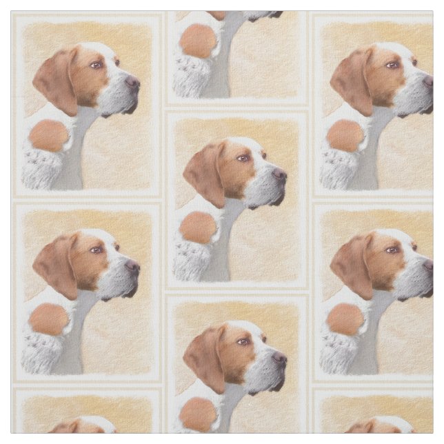 Pointer Painting - Cute Original Dog Art Fabric (Swatch)
