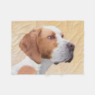 Pointer Painting - Cute Original Dog Art Fleece Blanket