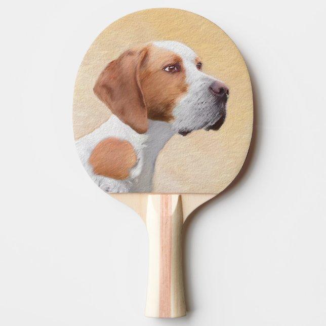Pointer Painting - Cute Original Dog Art Ping Pong Paddle (Front)