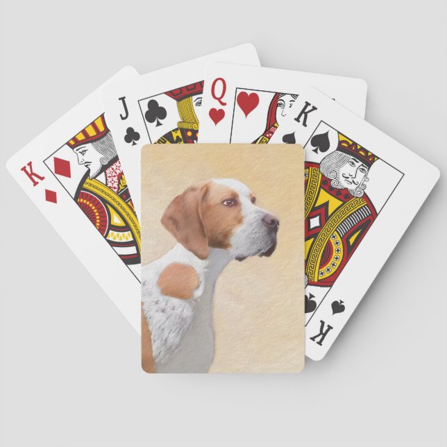 Pointer Painting - Cute Original Dog Art Playing Cards (Back)