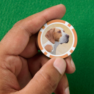 Pointer Painting - Cute Original Dog Art Poker Chips