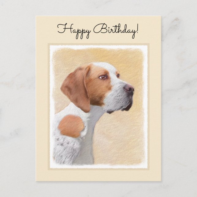 Pointer Painting - Cute Original Dog Art Postcard (Front)