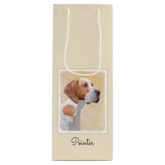 Pointer Painting - Cute Original Dog Art Wine Gift Bag