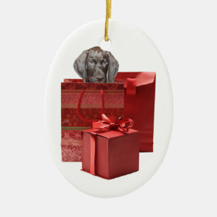 Pointer Puppy Christmas Gift Ceramic Tree Decoration