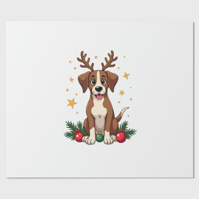 Pointer Reindeer Ears Wrapping Paper (Flat)