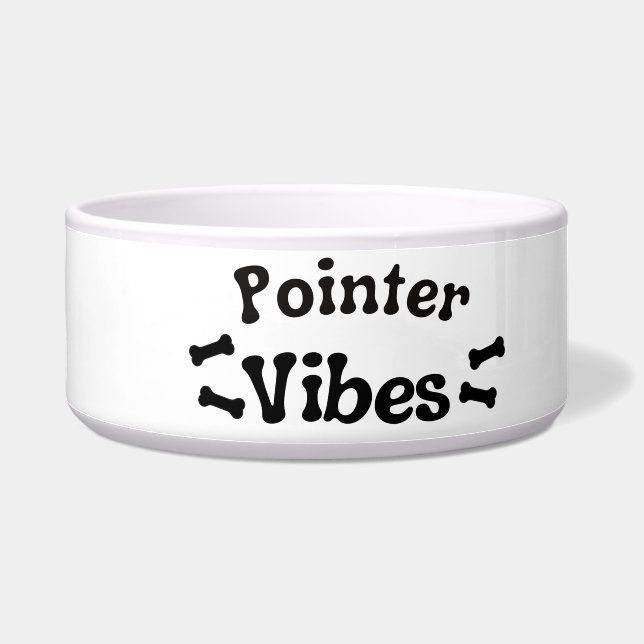 Pointer Vibes Ceramic Dog Bowl  (Left)