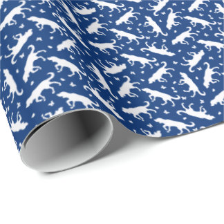 Pointers and Butterflies (Blue) Wrapping Paper
