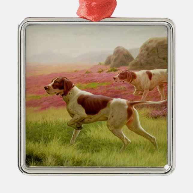 Pointers in a Landscape, 19th century Metal Tree Decoration (Front)