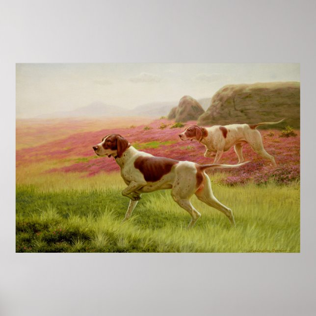 Pointers in a Landscape, 19th century Poster (Front)