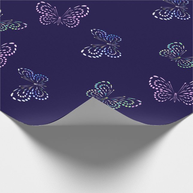 Pointille butterflies wrapping paper (Corner)