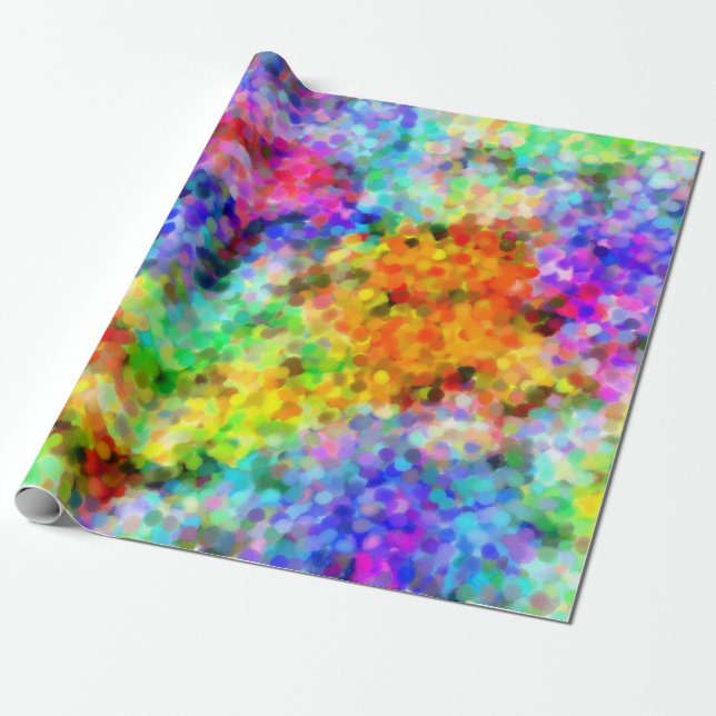 Pointillism Chakra Wrapping Paper (Unrolled)