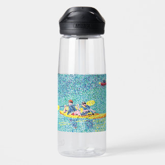 Pointillism Kayak Scene Painting Water Bottles