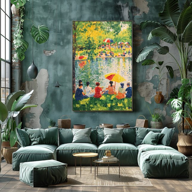 Pointillism Park Scene with Vibrant Summer Colours Poster (Creator Uploaded)