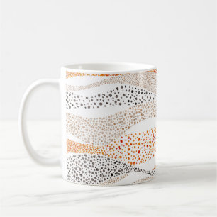Pointillism Wavy Polka: Cute Doodle Textile Coffee Mug