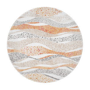Pointillism Wavy Polka: Cute Doodle Textile Cutting Board