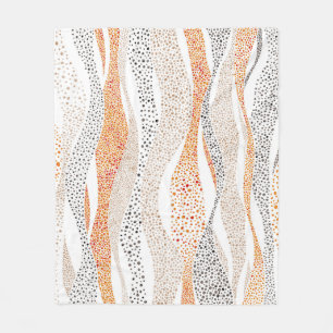 Pointillism Wavy Polka: Cute Doodle Textile Fleece Blanket