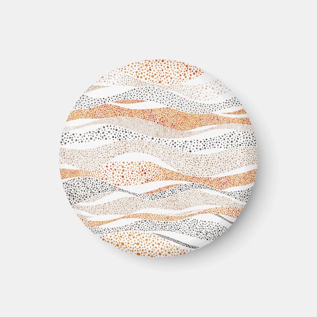 Pointillism Wavy Polka: Cute Doodle Textile Magnet (Front)