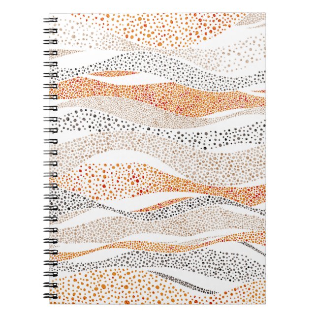 Pointillism Wavy Polka: Cute Doodle Textile Notebook (Front)