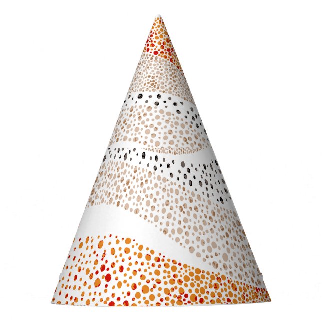 Pointillism Wavy Polka: Cute Doodle Textile Party Hat (Front)