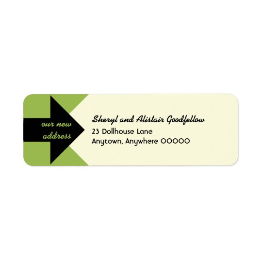 Pointing Arrow Moving Announcement Return Address Label
