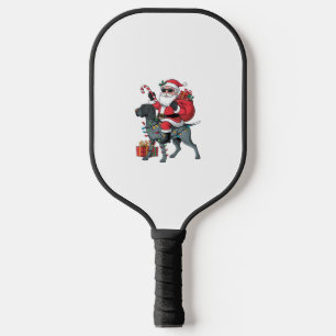 Pointing Dog Lover Funny Santa Riding Pointing Dog Pickleball Paddle