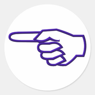 Pointing Finger Classic Round Sticker