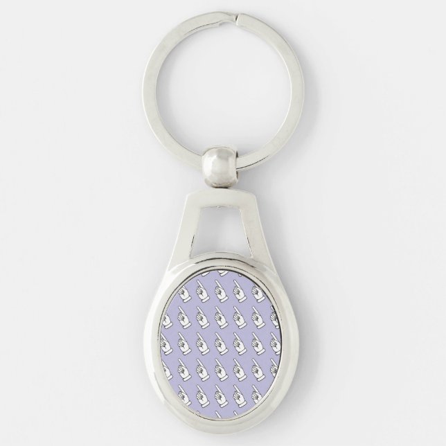 Pointing Finger lilac Key Ring (Front)