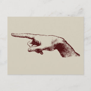 pointing finger postcard