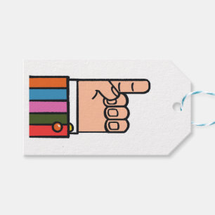 Pointing Hand Funky Manicule  Gift Tags