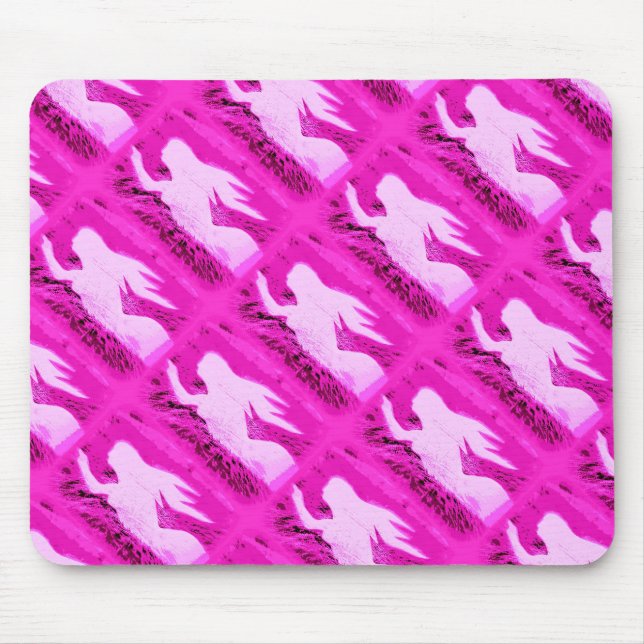 pointing pink mermaid mouse mat (Front)