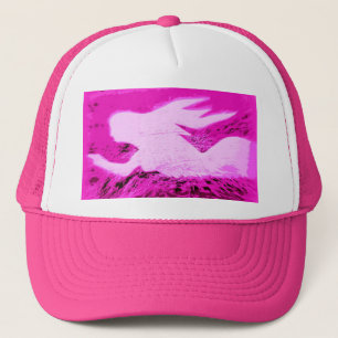 pointing pink mermaid trucker hat