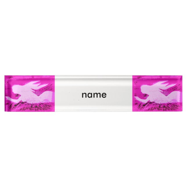 pointing pink mermaids nameplate (Front)