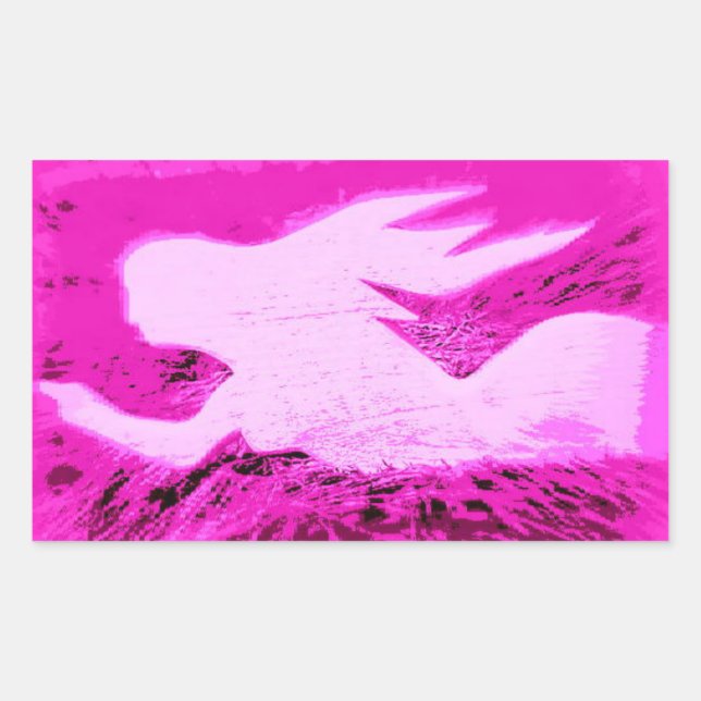 pointing pink mermaids rectangular sticker (Front)