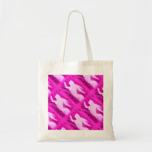 pointing pink mermaids tote bag