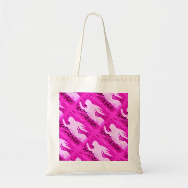 pointing pink mermaids tote bag (Front)
