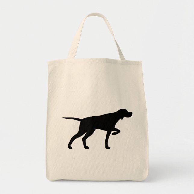 Pointing Pointer Dog Breed Silhouette Tote Bag (Front)