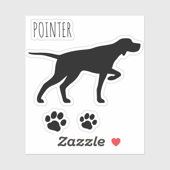 Pointing Pointer Dog Silhouette Canine Vinyl Stick (Sheet)