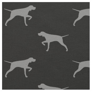 Pointing Pointer Dog Silhouettes Patterned Fabric