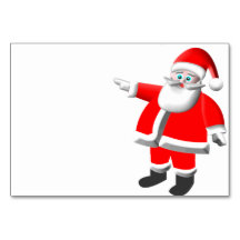 Pointing Santa Name Card