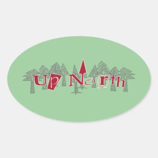 Pointing Up North Pine Trees Sticker